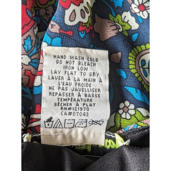 Flying Tomato Small Dirndl Dress Dark Floral Paisley Embroidered Whimsygoth - Picture 13 of 13